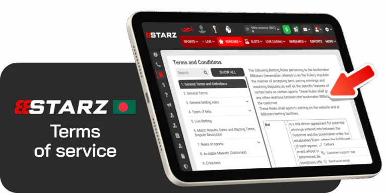 Check out terms and conditions before playing at 888starz