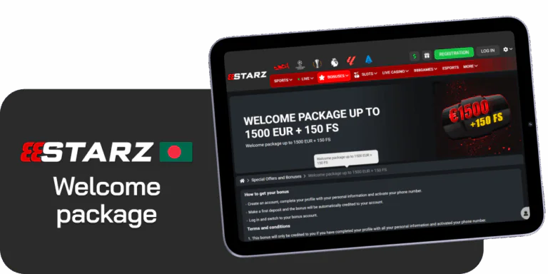 Bonuses for first 4 deposits at 888Starz for benali players